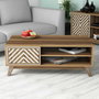 Hanah Home Mesa de Centro Inci - Walnut, Cream